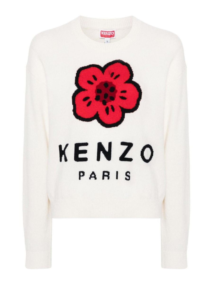 Kenzo Pull Col Rond - Blanc