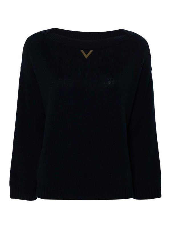 Valentino Garavani Pull Col Rond - Bleu