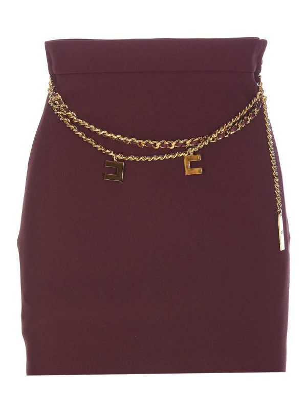 Elisabetta Franchi Mini Jupe - Rouge Brun