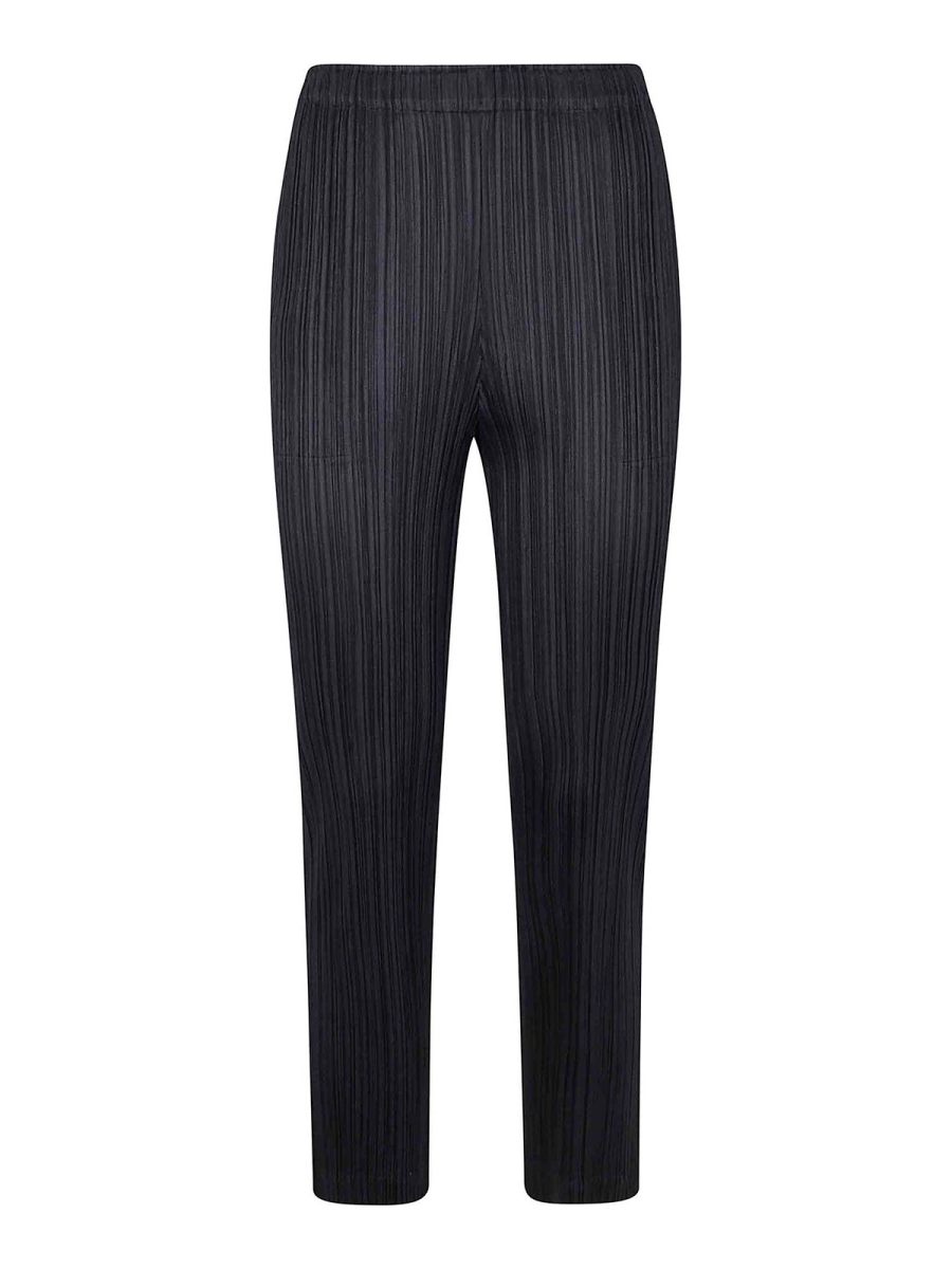 Pleats Please Issey Miyake Pantalons Décontractés - Noir