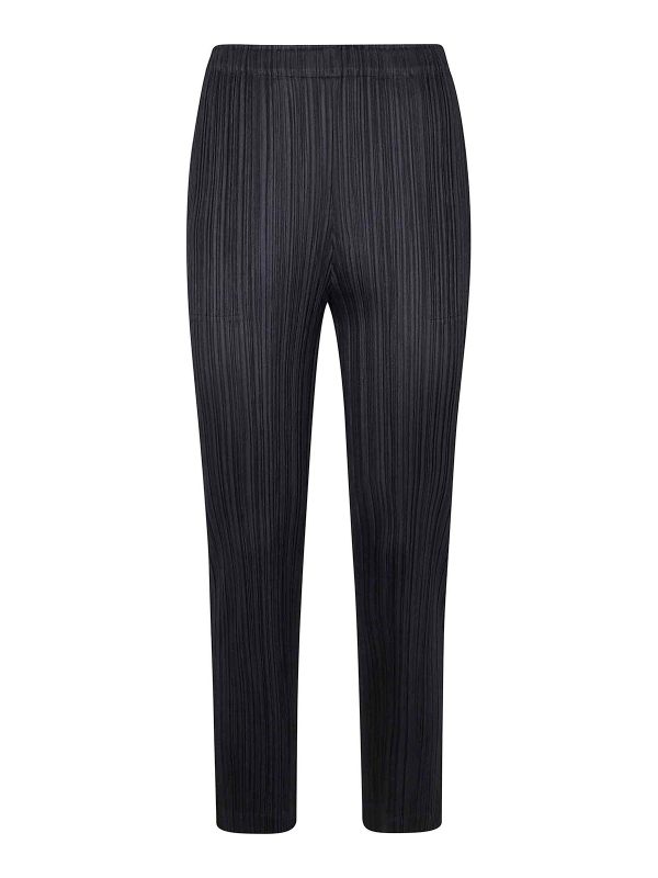 Pleats Please Issey Miyake Pantalons Décontractés - Noir