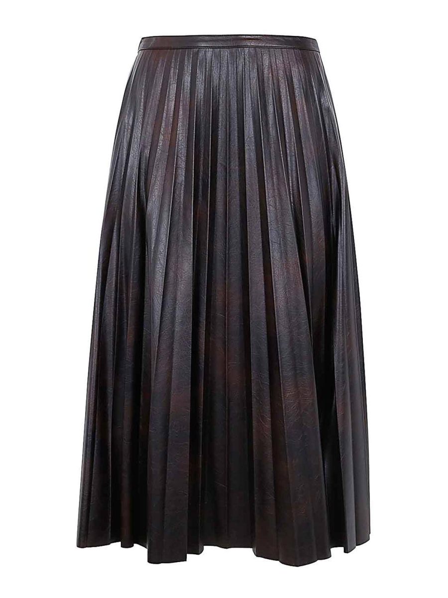 Pinko Jupe En Cuir - Marron
