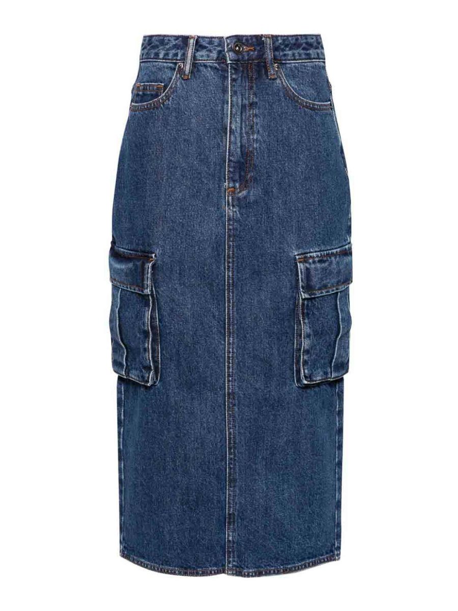 Self Portrait Jupe Midi - Denim