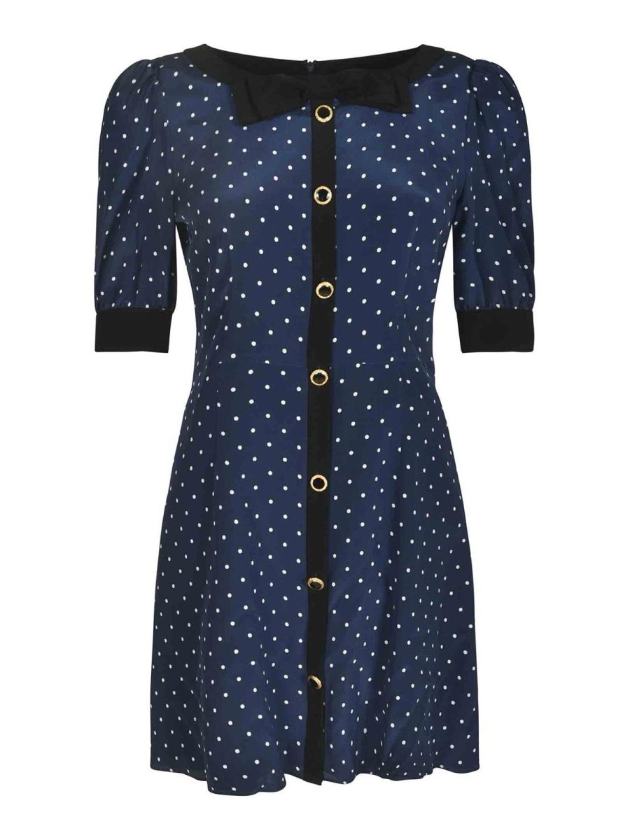 Alessandra Rich Robe Au Genou - Bleu