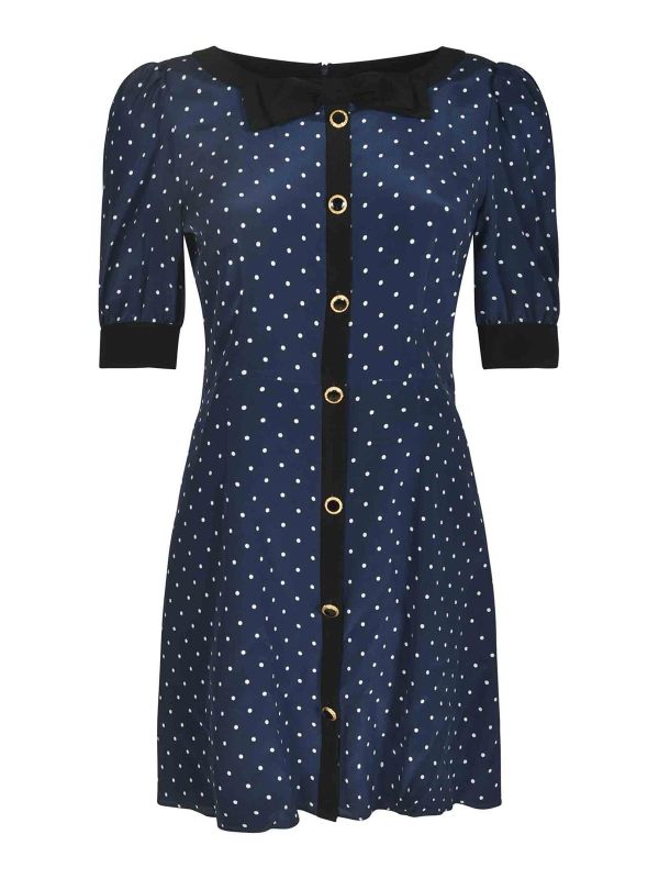 Alessandra Rich Robe Au Genou - Bleu