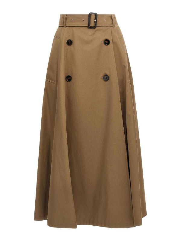 Burberry Jupe Midi - Marron