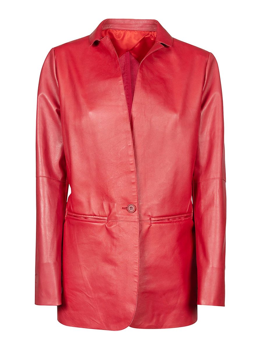 Liven Blouson En Cuir - Rouge