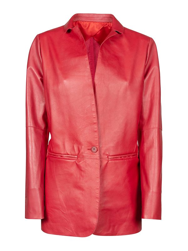 Liven Blouson En Cuir - Rouge