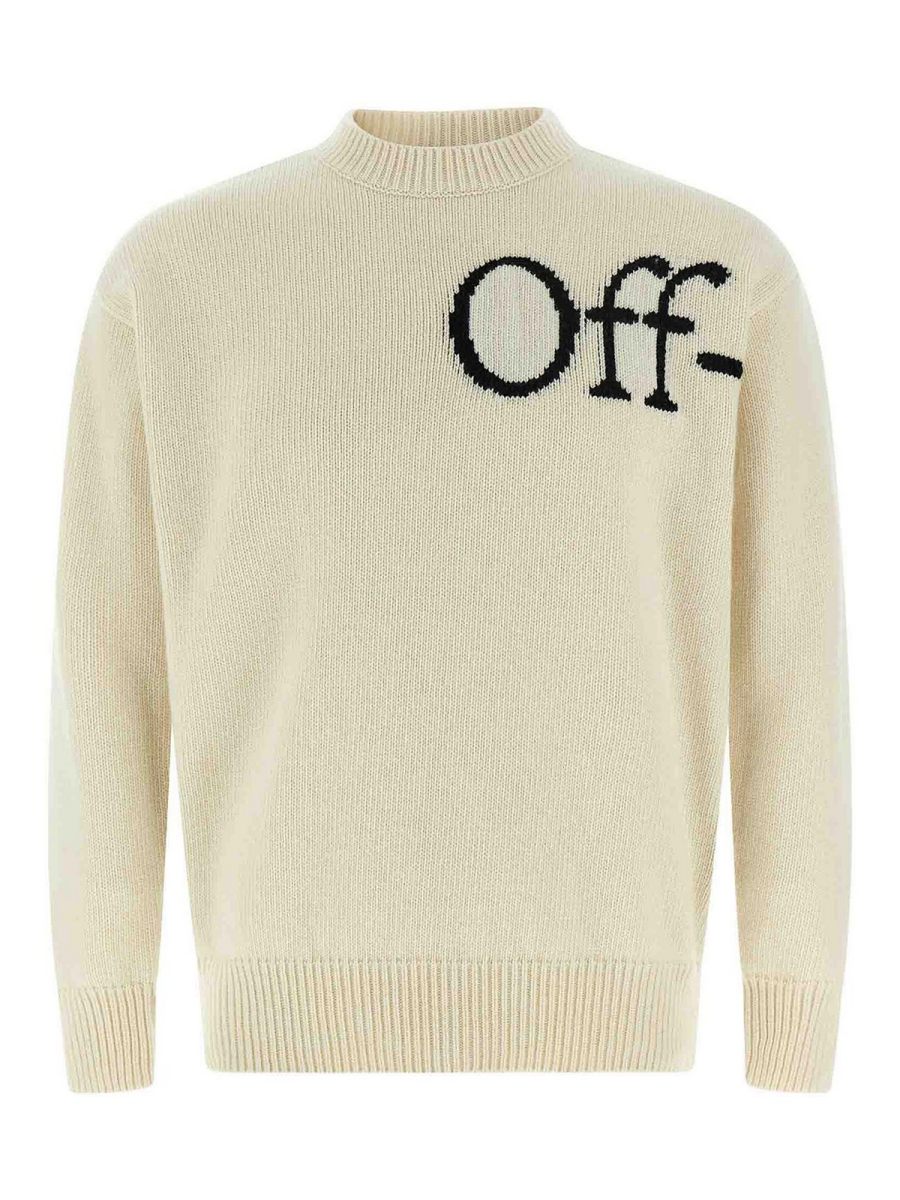 Off-White Pull Col Rond - Blanc