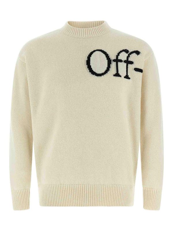 Off-White Pull Col Rond - Blanc