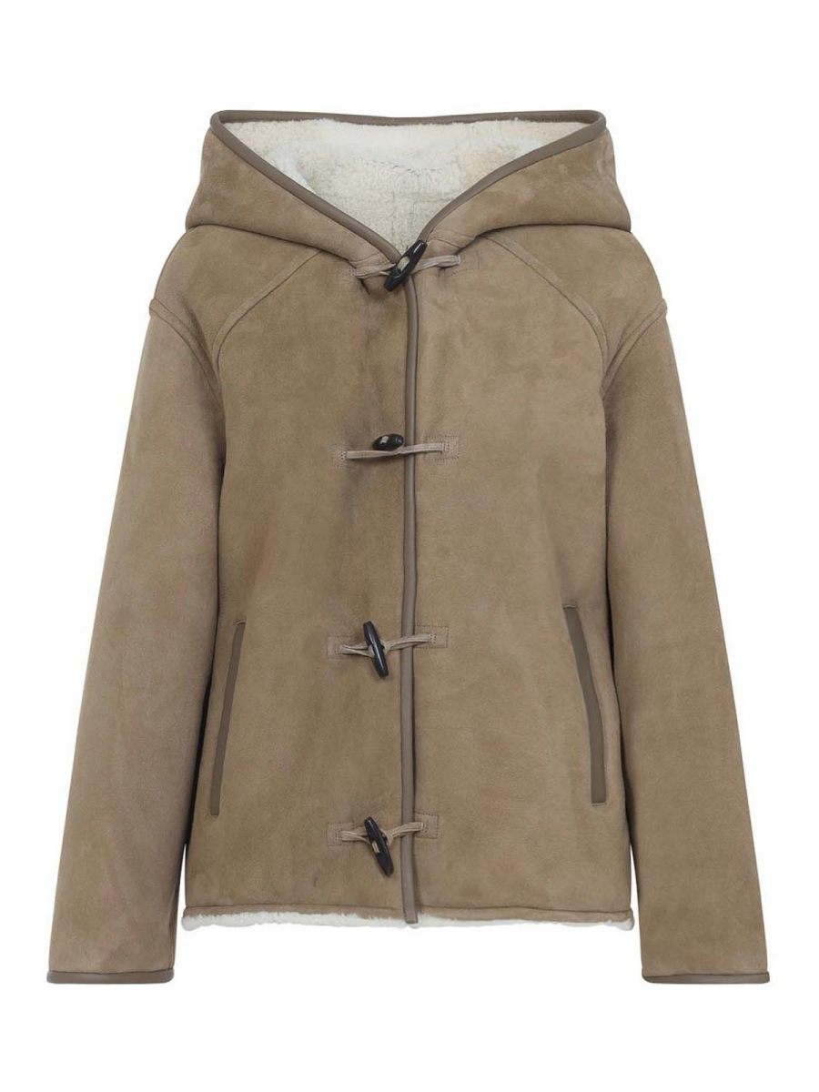 Yves Salomon Blouson En Cuir - Beige
