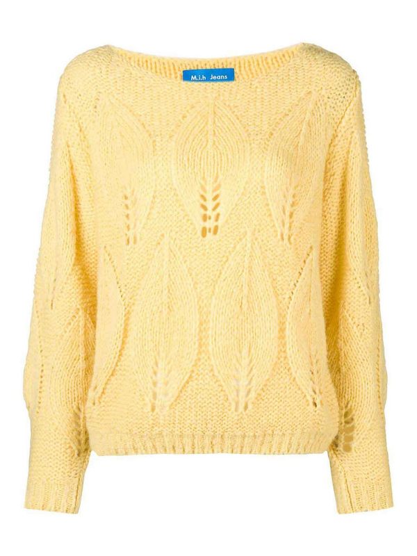 M. i.h Jeans Pull Col Rond - Jaune