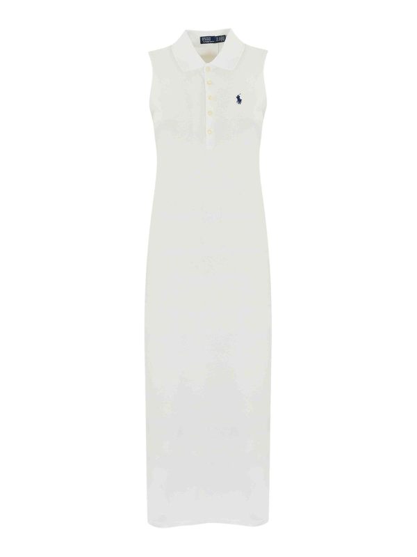 Polo Ralph Lauren Robe Au Genou - Blanc