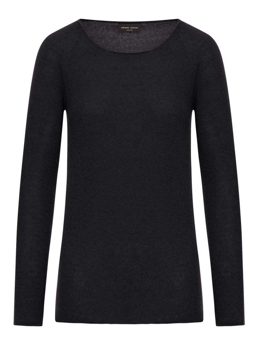 Roberto Collina Pull Col Rond - Noir