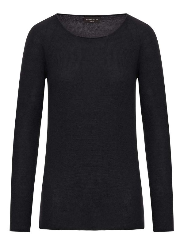 Roberto Collina Pull Col Rond - Noir