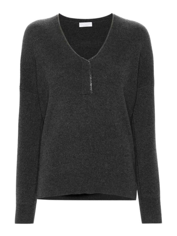 Brunello Cucinelli Pull À Col V - Noir