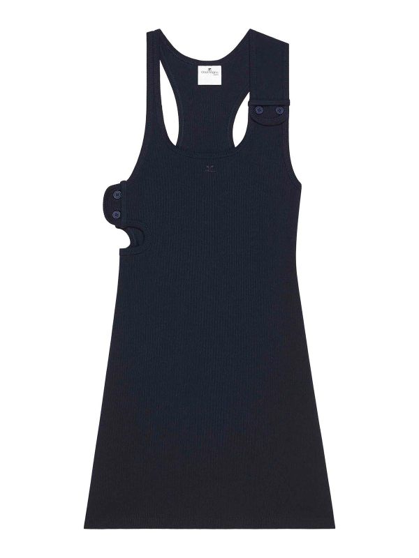 Courreges Robe Courte - Bleu Foncé