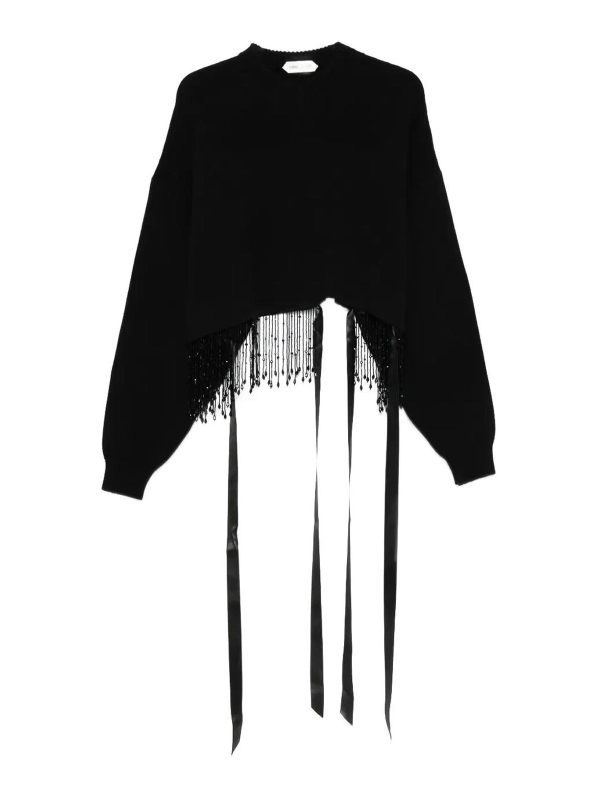Alberta Ferretti Pull Col Rond - Noir