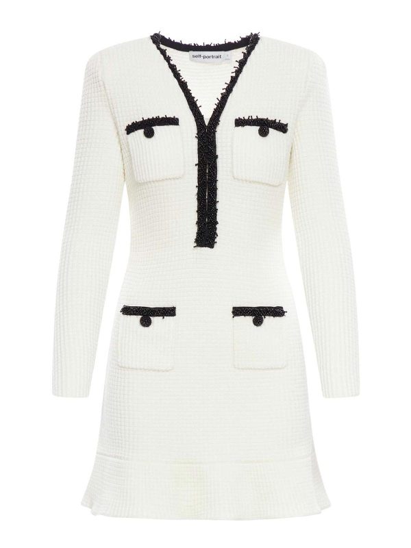 Self Portrait Robe Courte - Blanc
