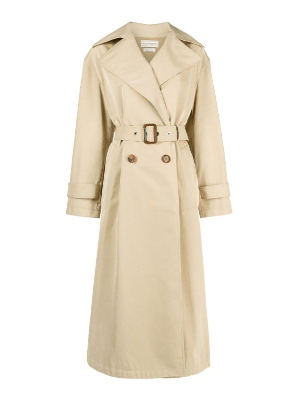 Alexander Mcqueen Manteau Court - Beige