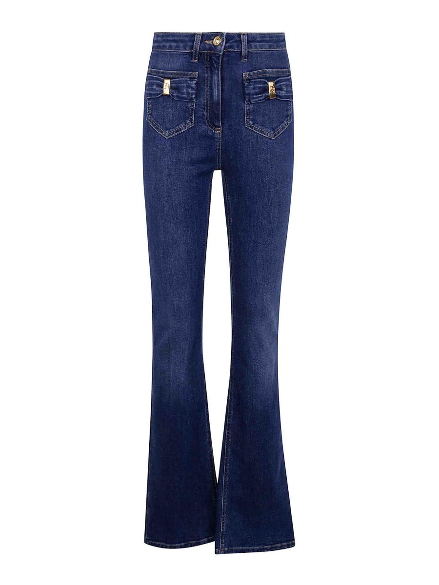 Elisabetta Franchi Jean Évasé - Bleu
