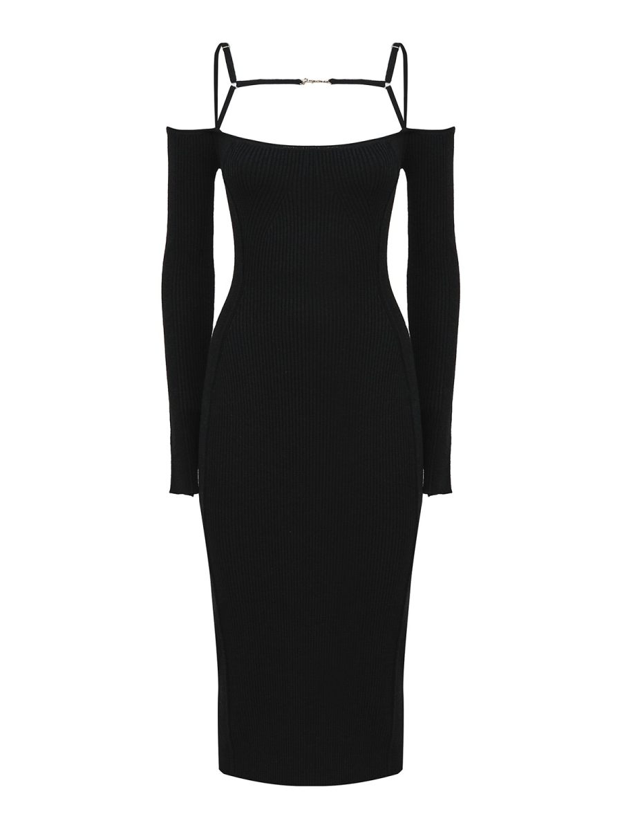 Jacquemus Robe Au Genou - Noir