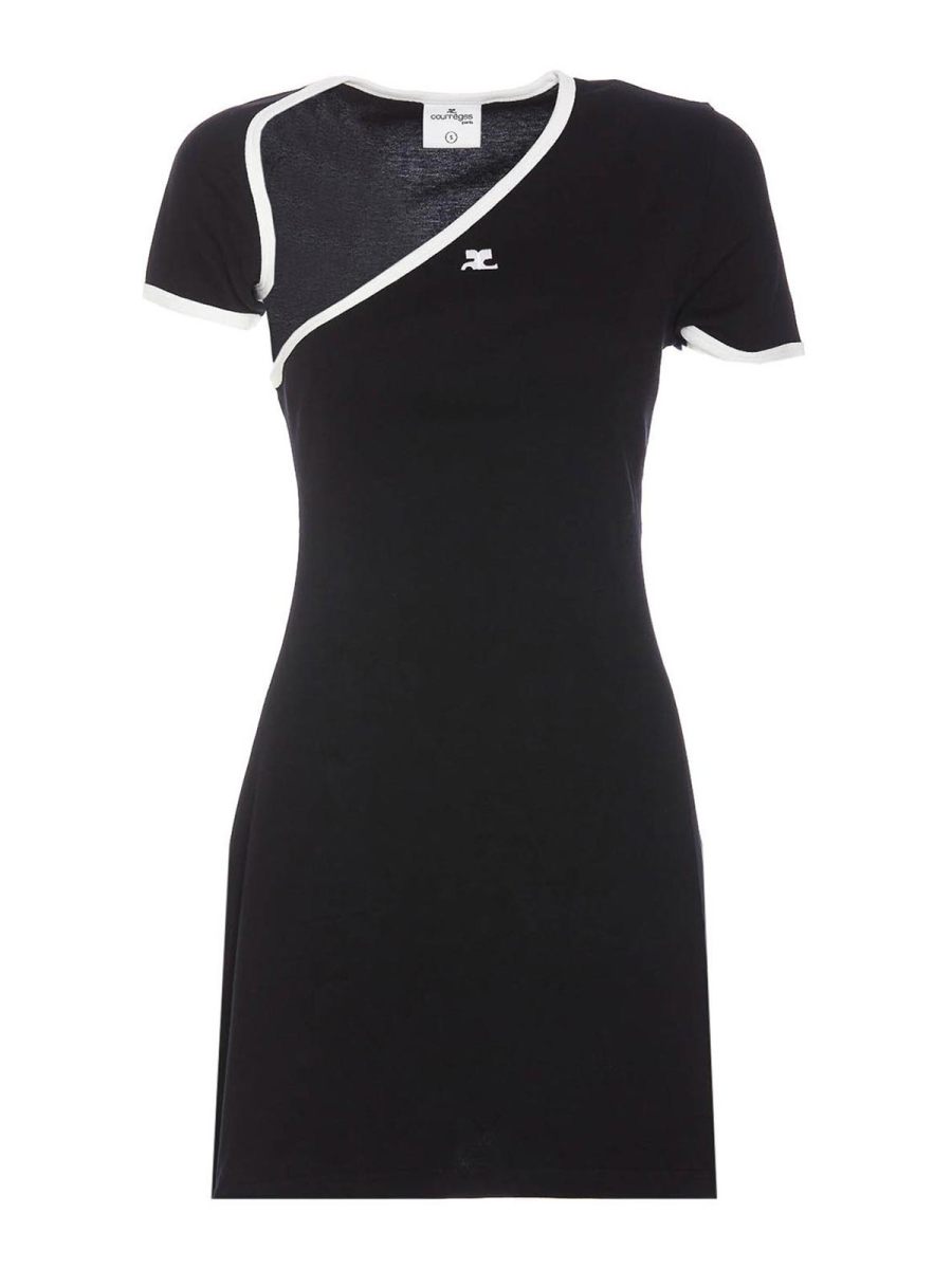 Courreges Robe Au Genou - Noir