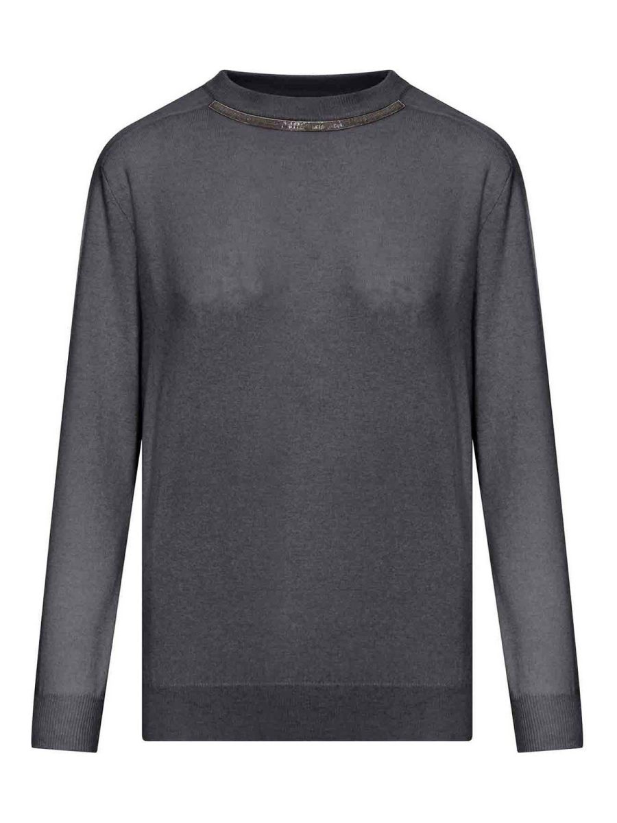 Brunello Cucinelli Pull Col Rond - Noir