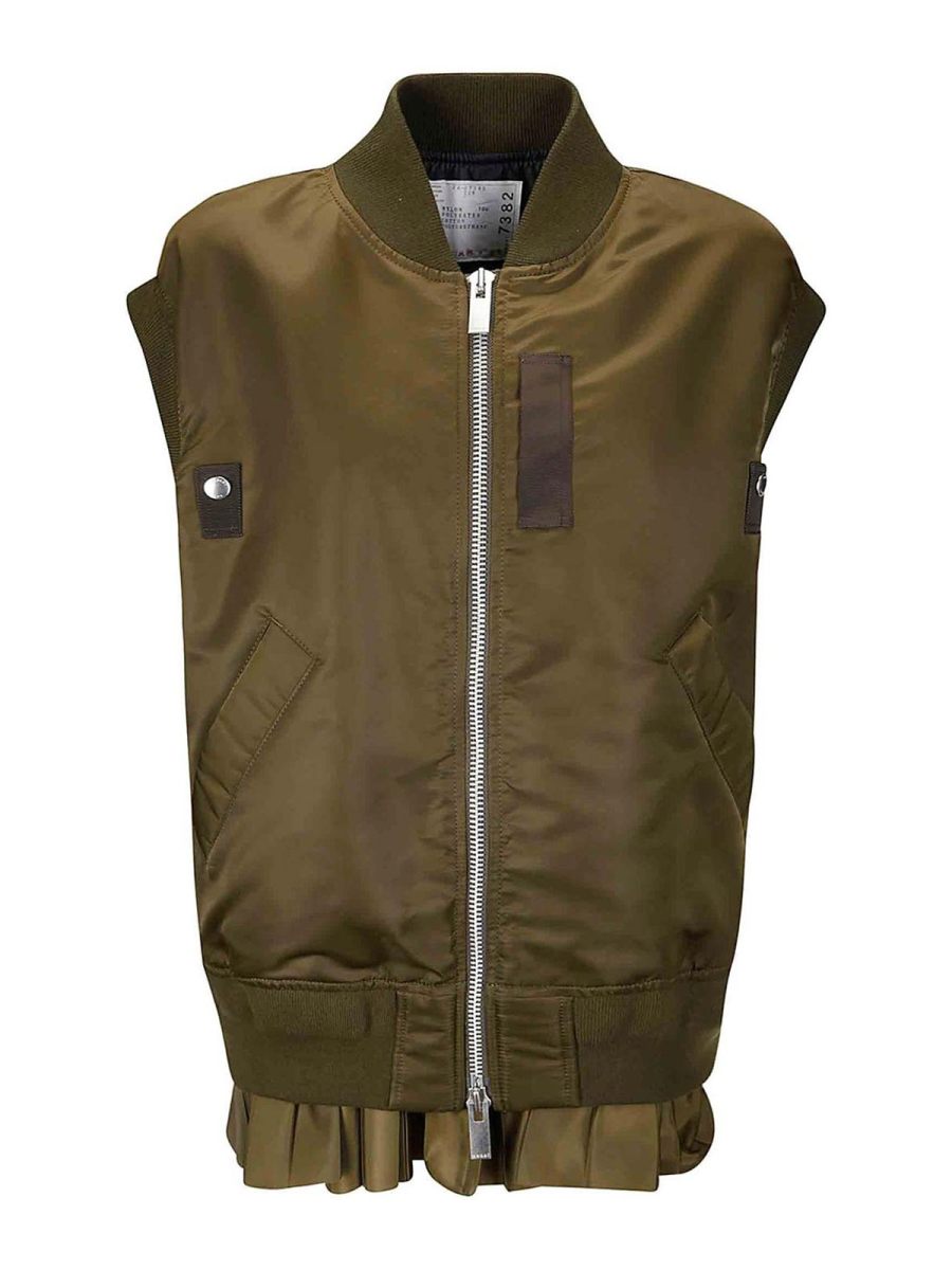 Sacai Gilet - Vert Foncé