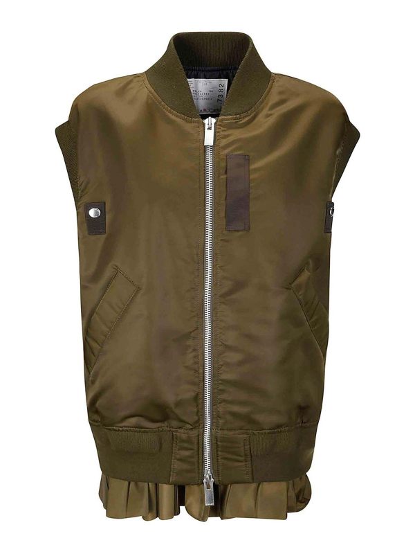 Sacai Gilet - Vert Foncé