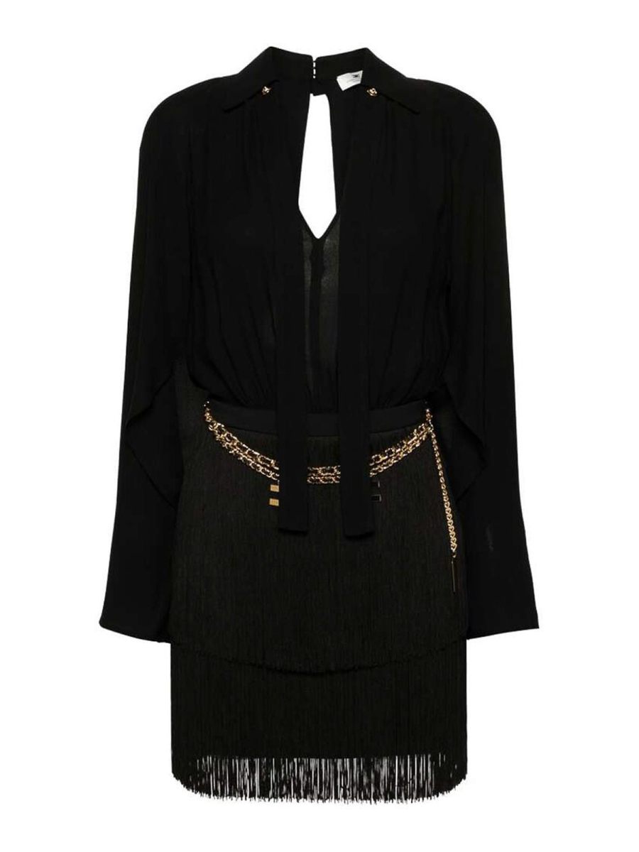 Elisabetta Franchi Maxi Robe - Noir