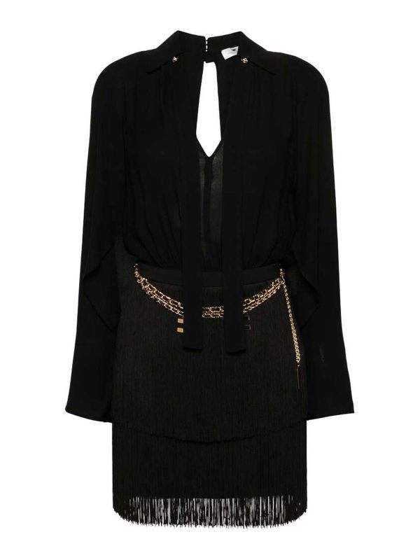 Elisabetta Franchi Maxi Robe - Noir