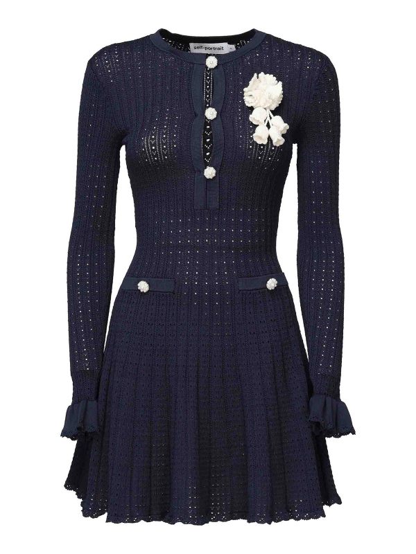 Self Portrait Robe Courte - Bleu