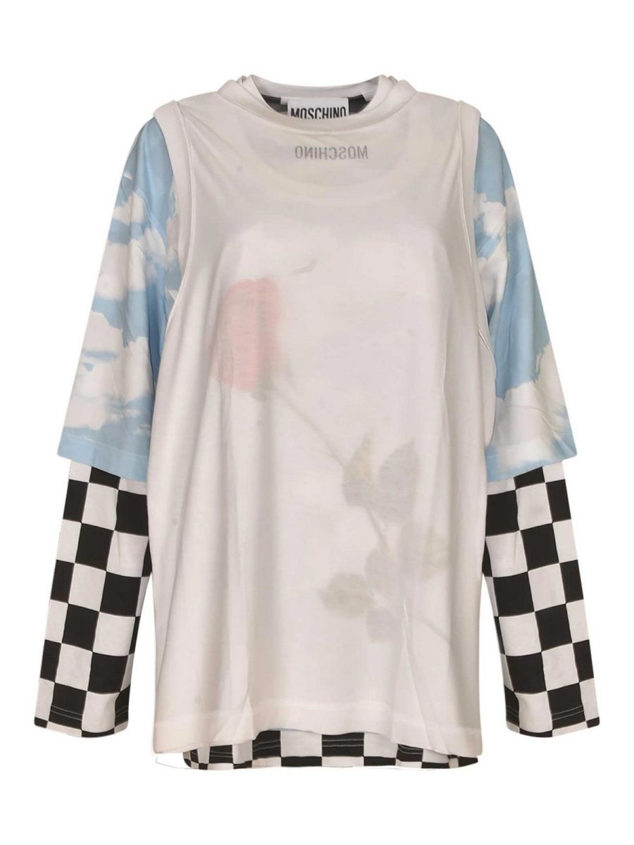 Moschino Pull Col Rond - Blanc
