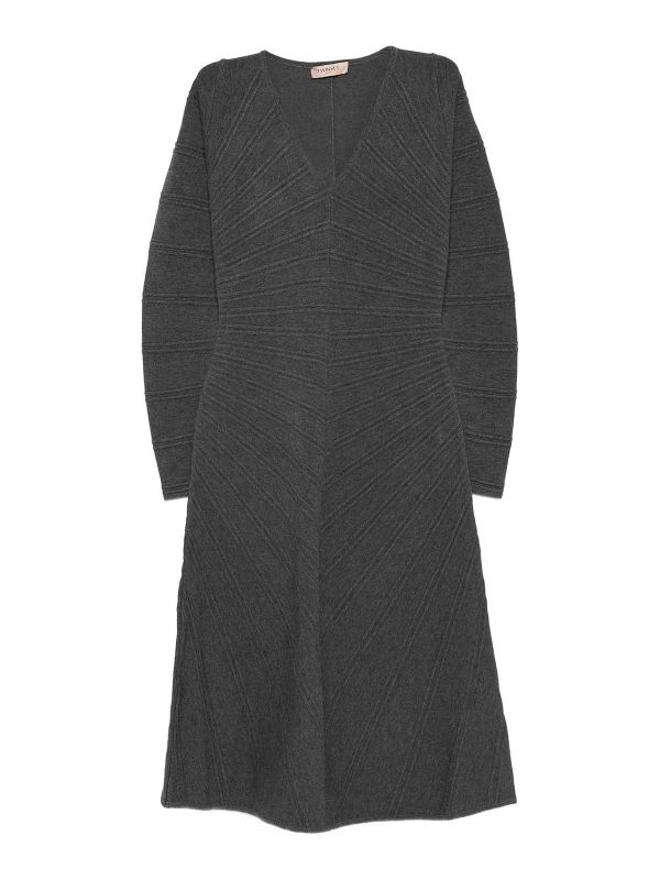 Twinset Robe Au Genou - Gris