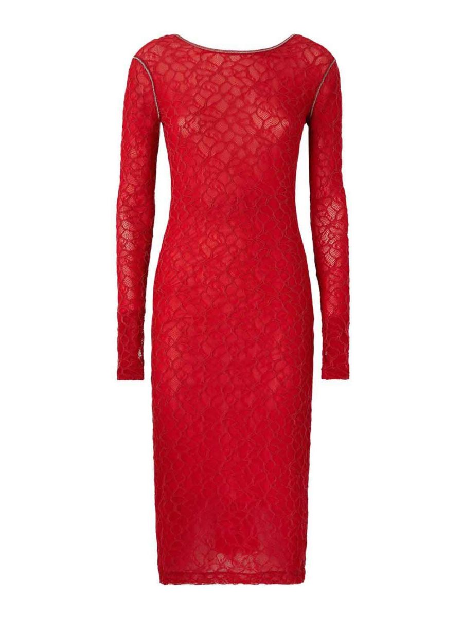 Pinko Robe Au Genou - Rouge