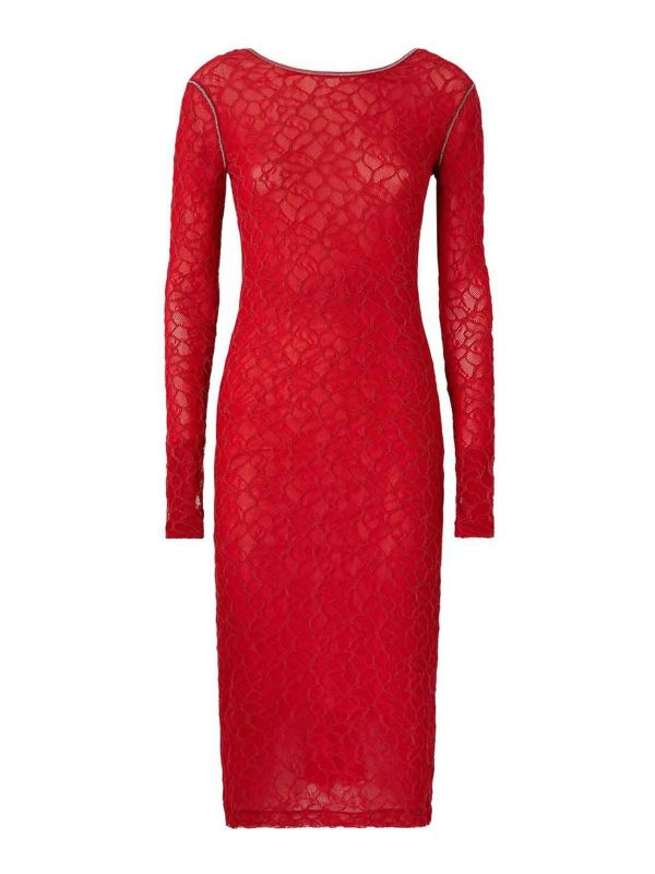 Pinko Robe Au Genou - Rouge