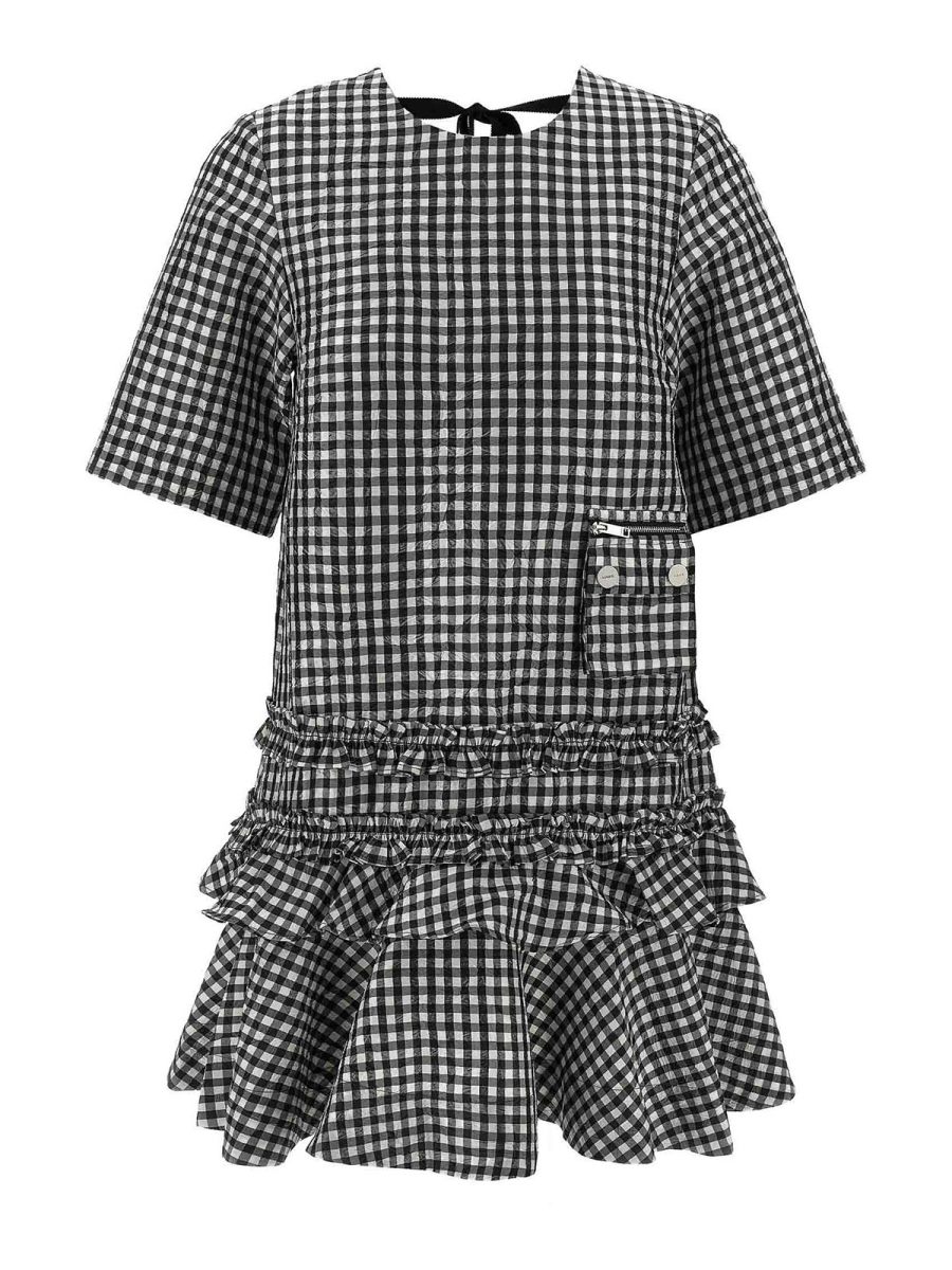 Ganni Robe Courte - Blanc