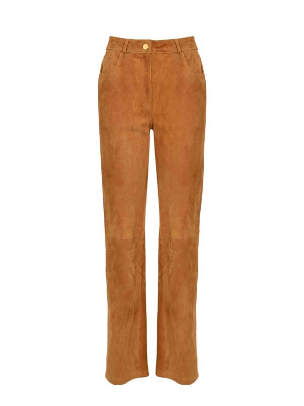 Semicouture Pantalons En Cuir - Marron