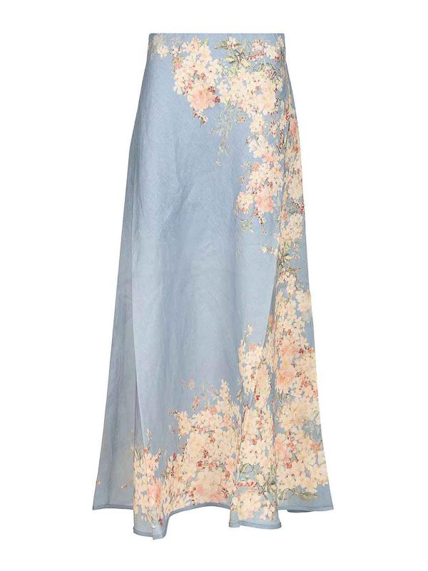 Zimmermann Jupe Midi - Bleu