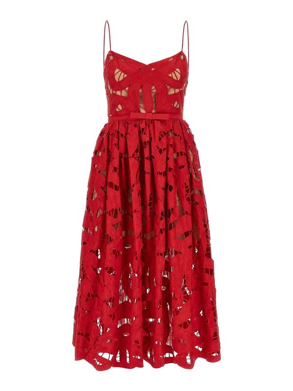 Self Portrait Robe Au Genou - Rouge