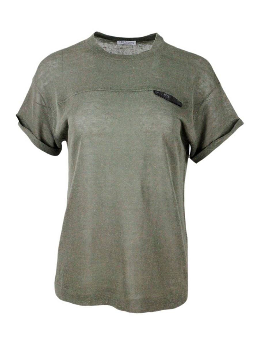 Brunello Cucinelli Pull Col Rond - Beige Clair