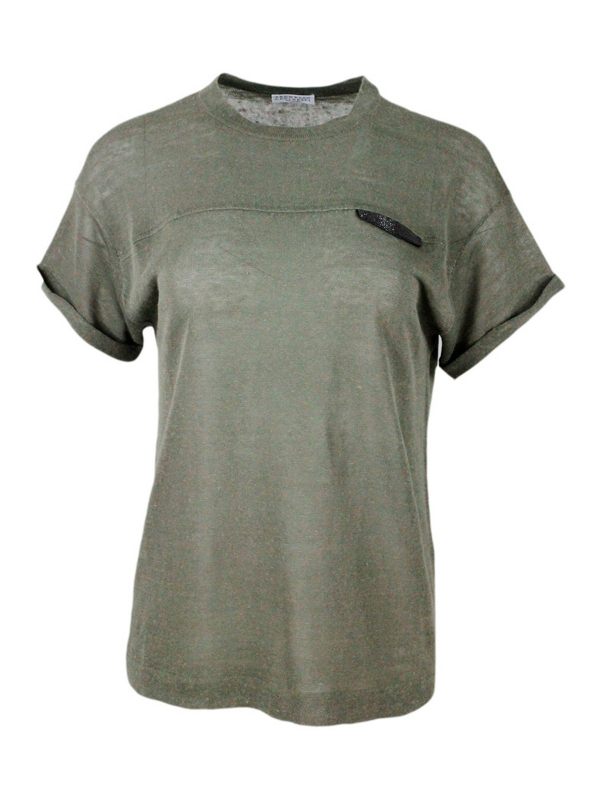 Brunello Cucinelli Pull Col Rond - Beige Clair