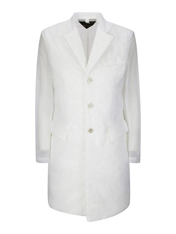 Comme Des Garcons Manteau Court - Blanc