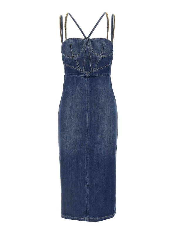 Nensi Dojaka Robe Au Genou - Bleu