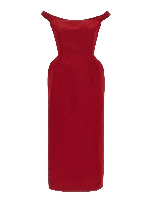 Magda Butrym Robe Au Genou - Rouge Brun