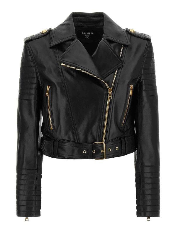 Balmain Blouson En Cuir - Noir