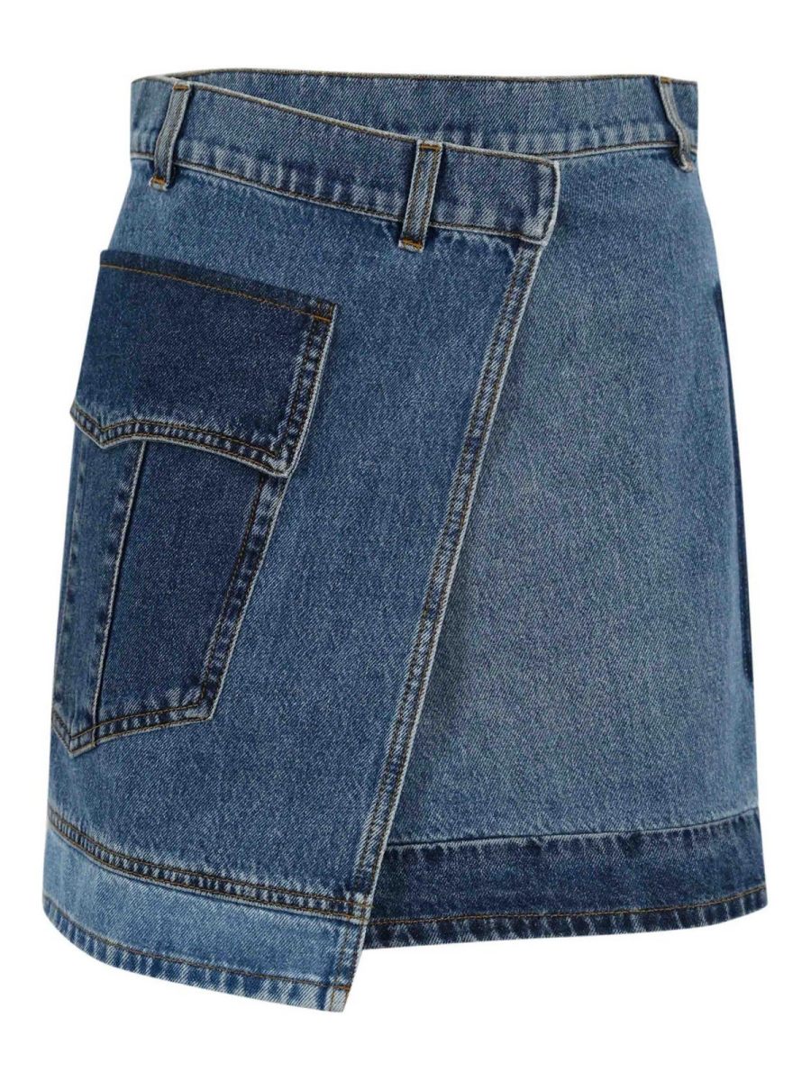 Philosophy di Lorenzo Serafini Jupe Midi - Bleu