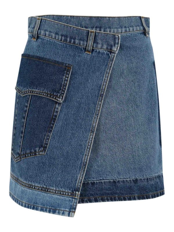 Philosophy di Lorenzo Serafini Jupe Midi - Bleu