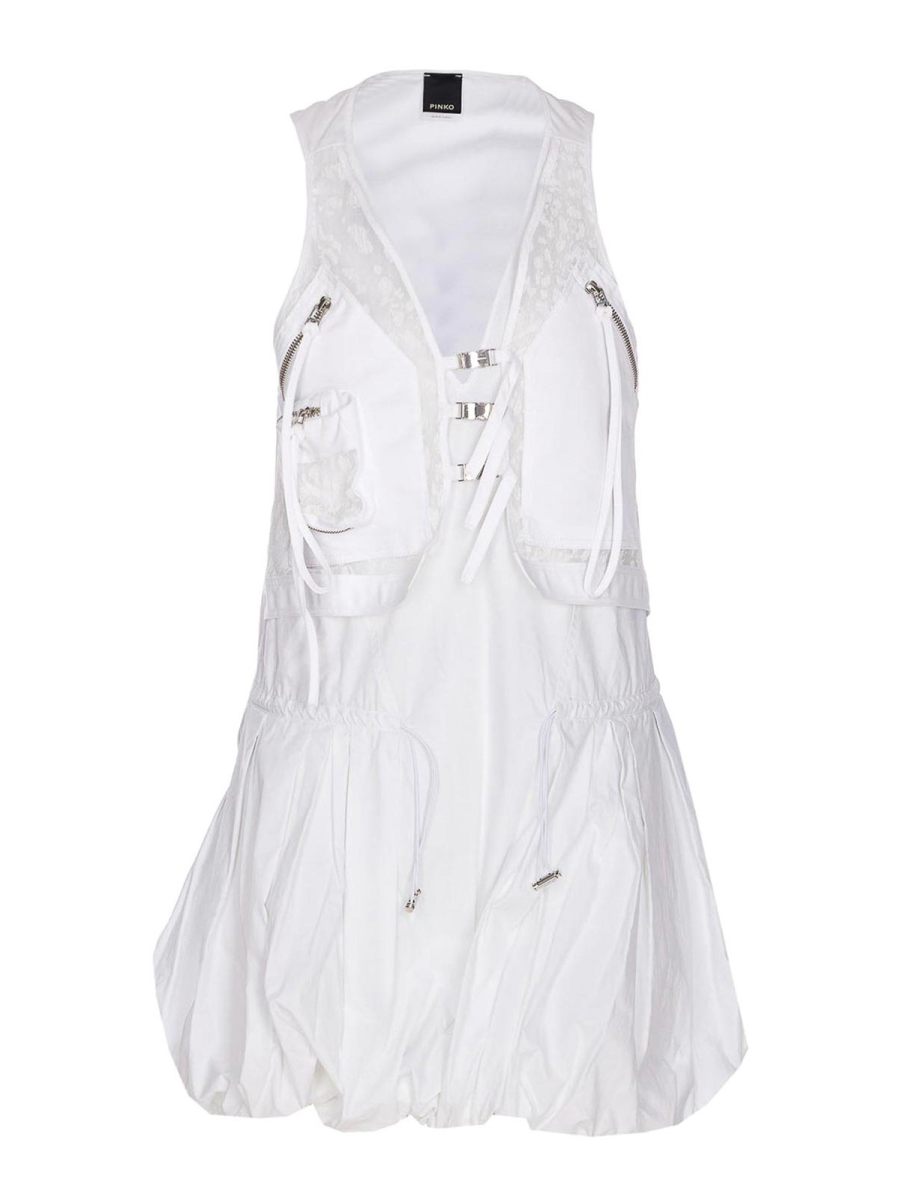 Pinko Robe Au Genou - Blanc